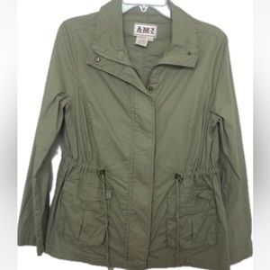 AMI Army green khaki military-look jacket women’s size Medium